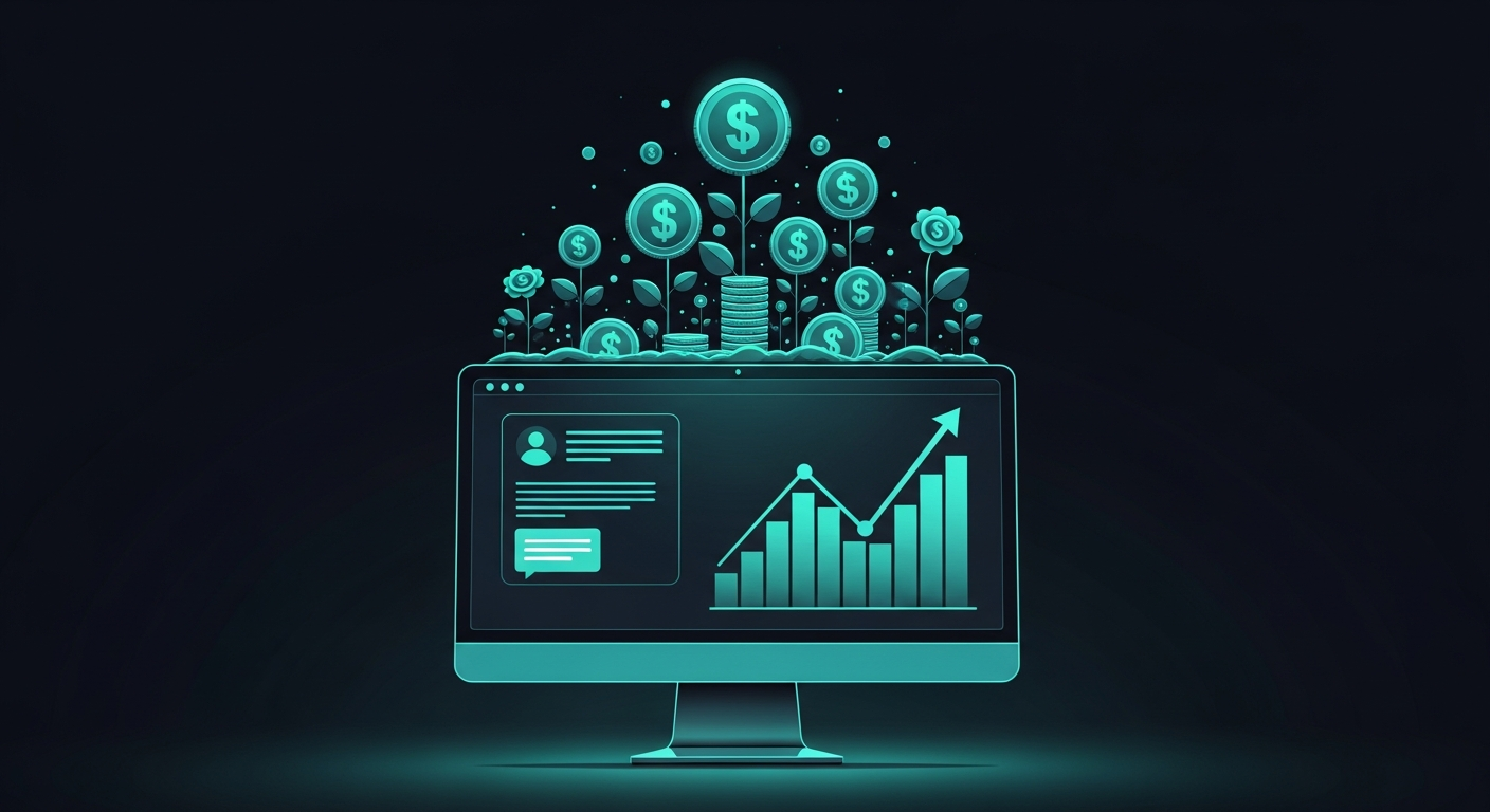 ROI visualization showing AI chatbot driving business revenue growth