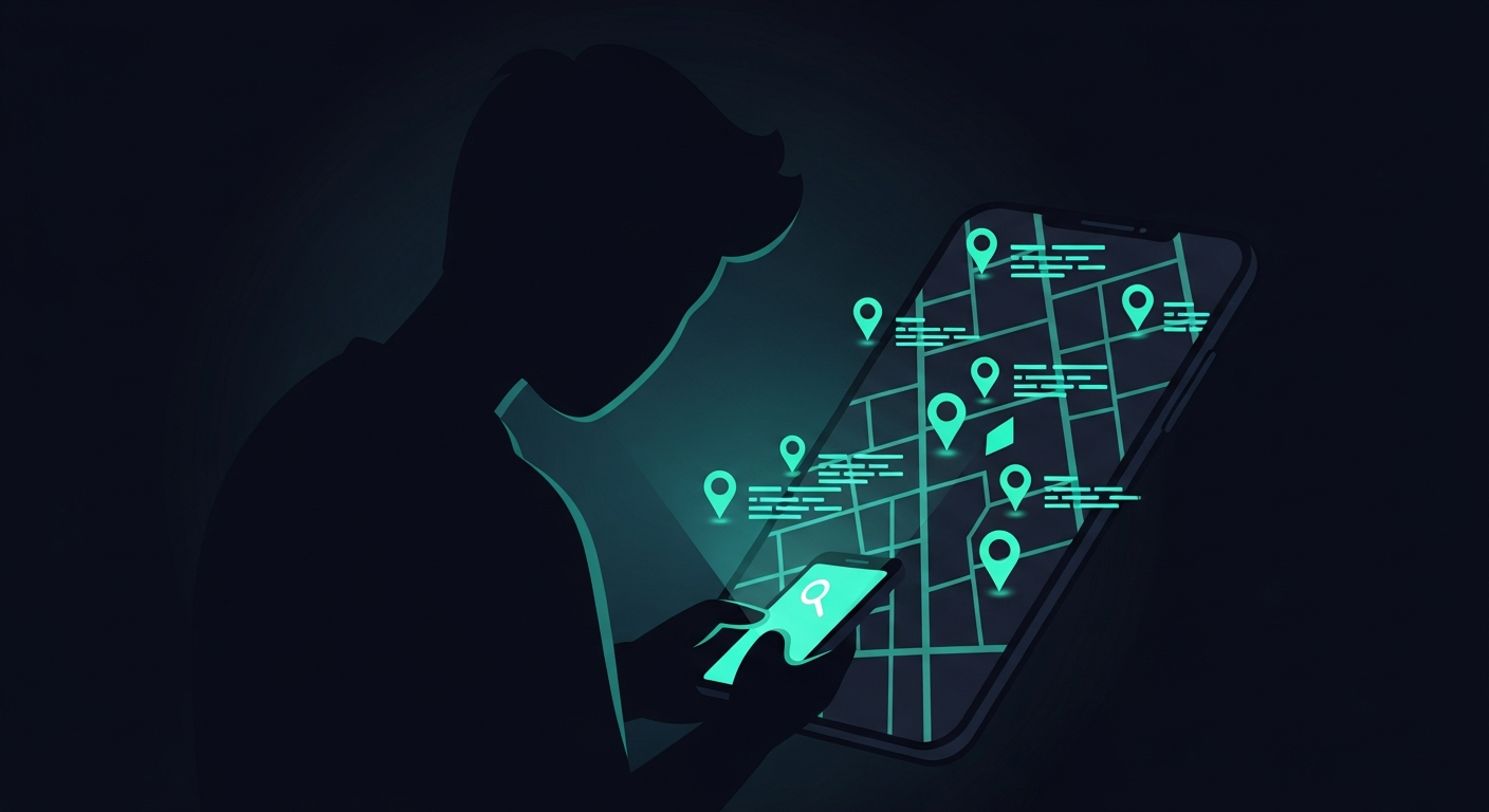 Mobile user searching for a local business online